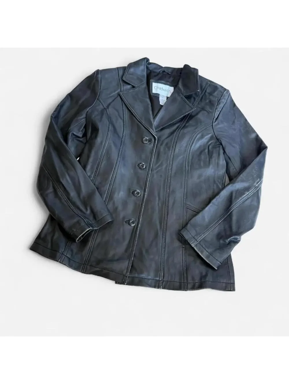Vintage Black Leather Blazer Jacker